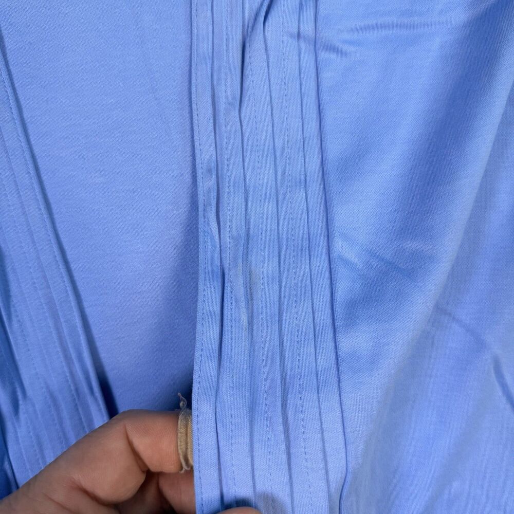 LL Bean Blue Supima Cotton Modal Open Front Roll Tab Cardigan 3X Athleisure - Picture 3 of 7